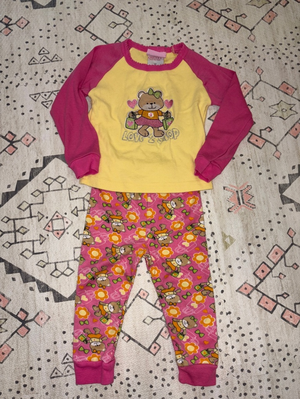 Carter’s Two-Piece Bear Pajama Set - Yellow & Pink